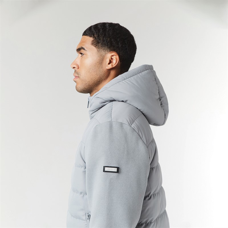 Closure London Mens Hooded Hybrid Jacket Ice Grey