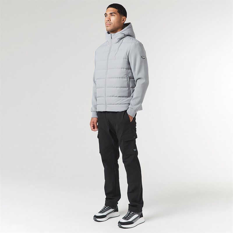 Closure London Mens Hooded Hybrid Jacket Ice Grey