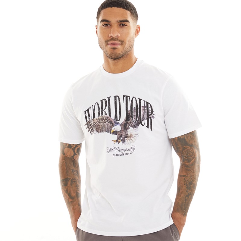 Closure London Mens World Tour Eagle T-Shirt White