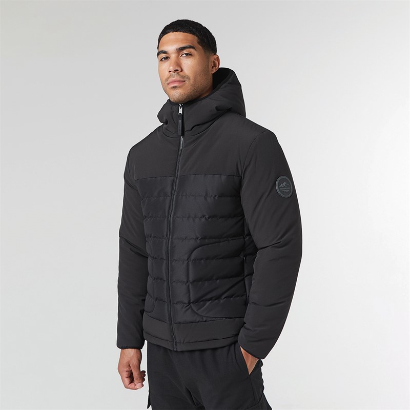 Closure London Mens Contrast Soft Shell And Ripstop Jacket Black