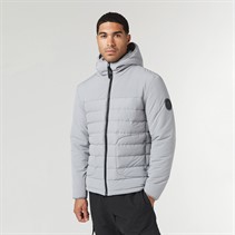 Closure London Mens Contrast Soft Shell And Ripstop Jacket Ice Grey