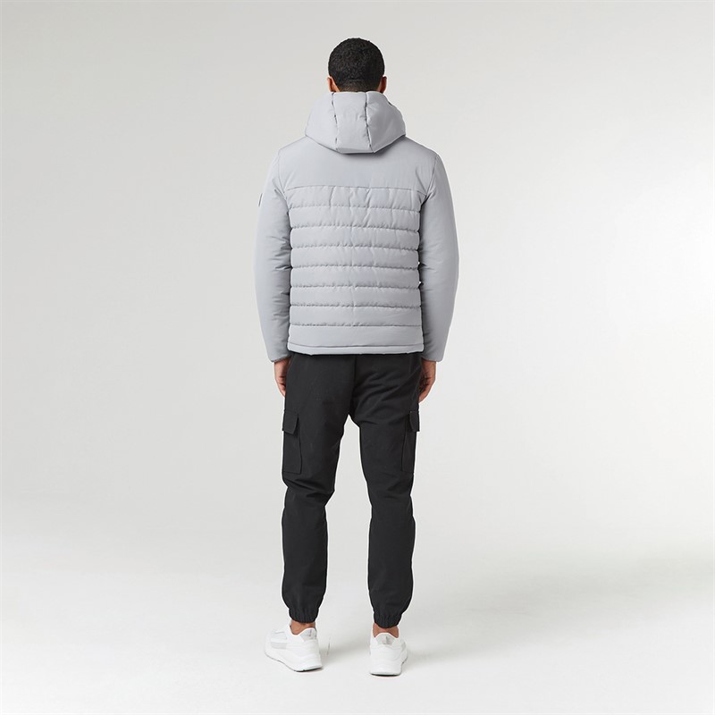 Closure London Mens Contrast Soft Shell And Ripstop Jacket Ice Grey