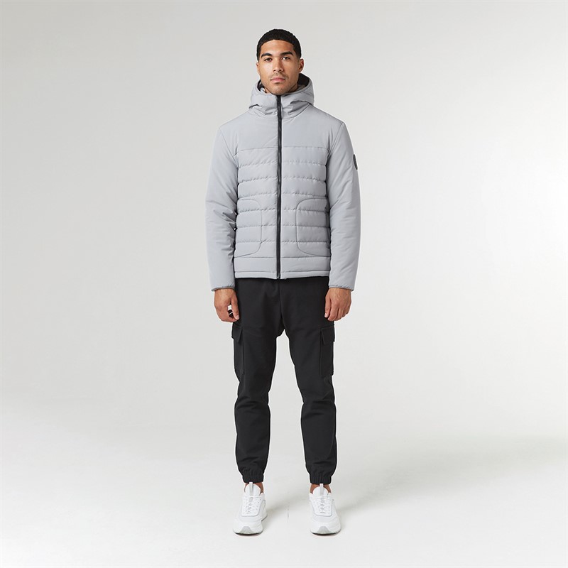 Closure London Mens Contrast Soft Shell And Ripstop Jacket Ice Grey