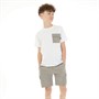 Closure London Boys T-Shirt And Utility Shorts Set White/Stone