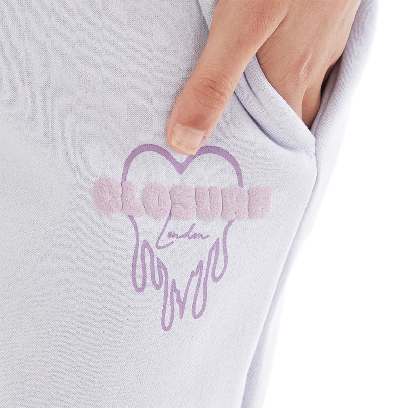 Closure London Girls Branding Hoodie And Joggers Set Lavender