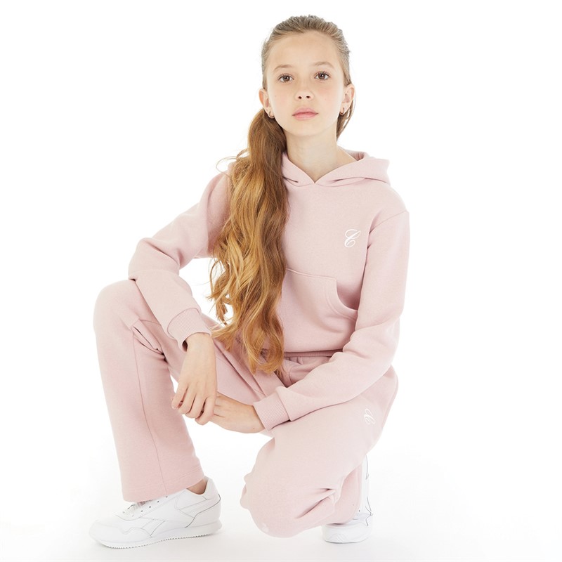 Buy Closure London Girls Branding Hoodie And Wide Leg Joggers Set Dusty Pink