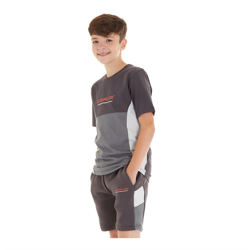 Closure London Boys Panelled Co-Ord Set Charcoal