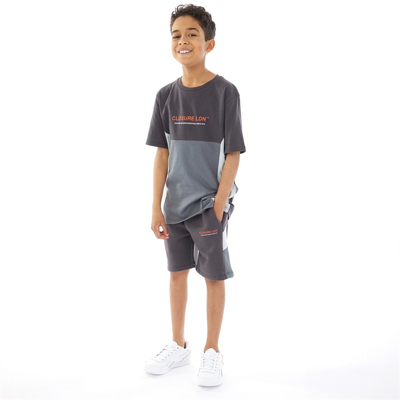 Closure London Boys Panelled Co-Ord Set Charcoal