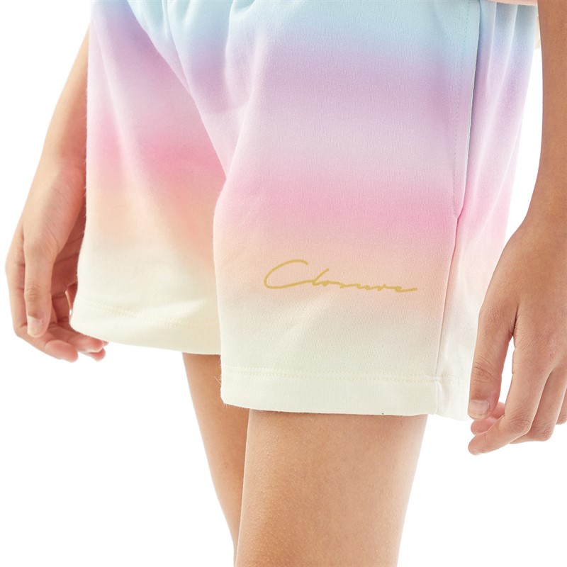 Closure London Girls Rainbow T-Shirt And Shorts Co-Ord Multi