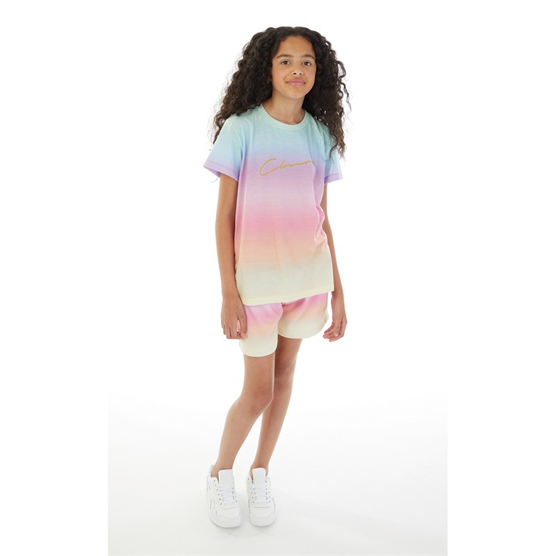 Closure London Girls Rainbow T-Shirt And Shorts Co-Ord Multi