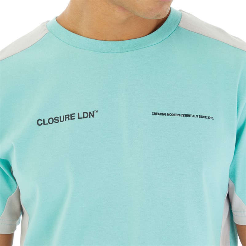 Closure London T-shirt i spodenki w komplecie dla niego kolor aqua/szary