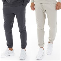 Closure London Mens Two Pack Relaxed Fit Joggers Charcoal/Stone