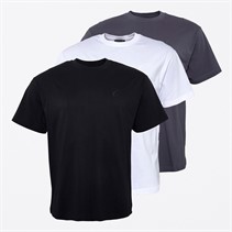 Closure London Mens Three Pack Relaxed Logo T-Shirts Black/White/Graphite