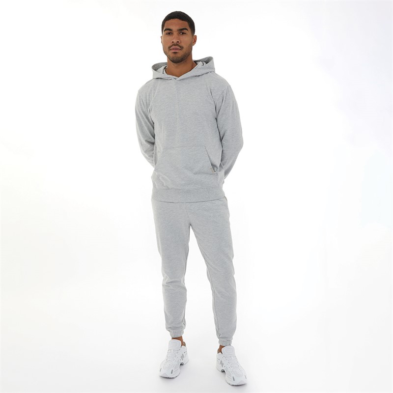 Closure London Mens Relaxed Fit Joggers Light Grey Marl