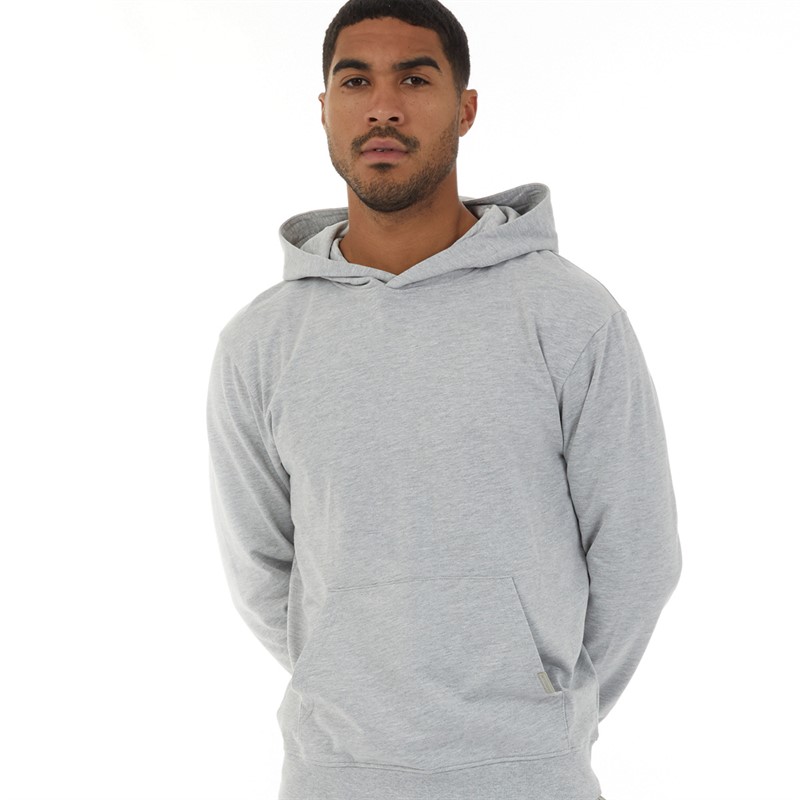 Closure London Mens Relaxed Fit Hoodie Light Grey Marl