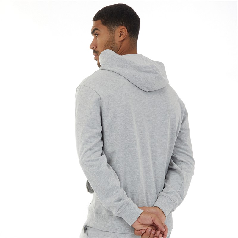 Closure London Mens Relaxed Fit Hoodie Light Grey Marl