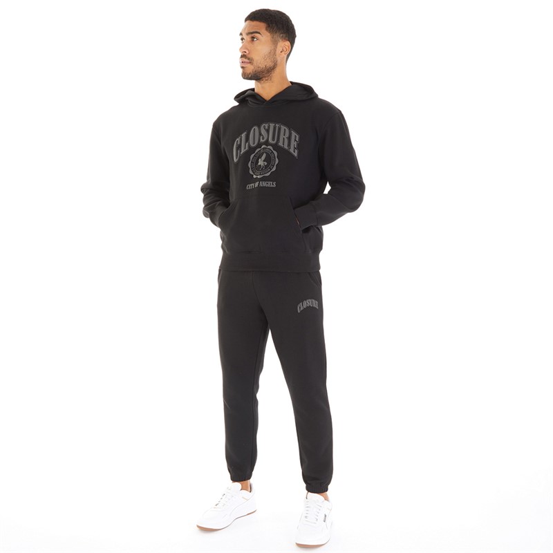 Closure London Mens Vintage Varsity Tracksuit Black