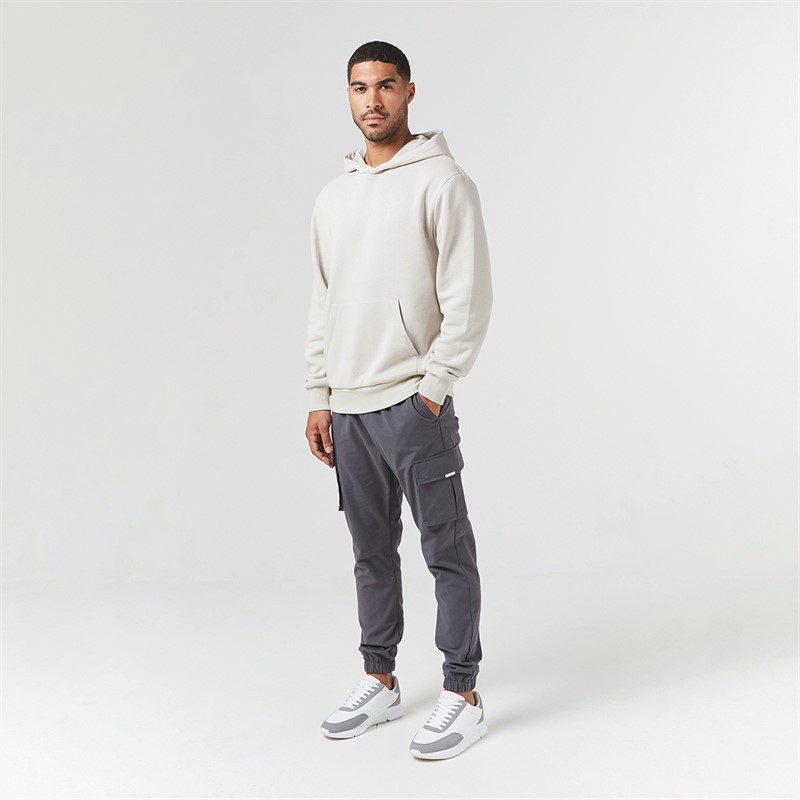 Closure London Mens Hoodie And Cargo Pants Co-Ord Stone/Charcoal