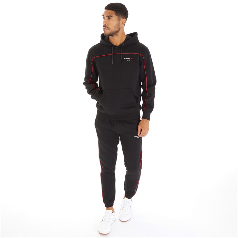 Closure London Mens Multi Logo Piping Tracksuit Black