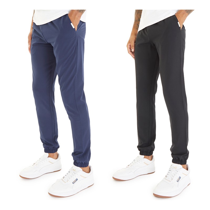 Closure London Mens Two Pack Essential Cargo Pants Black/Navy