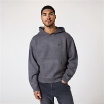 Closure London Mens Brushed Knitted Hoodie Charcoal