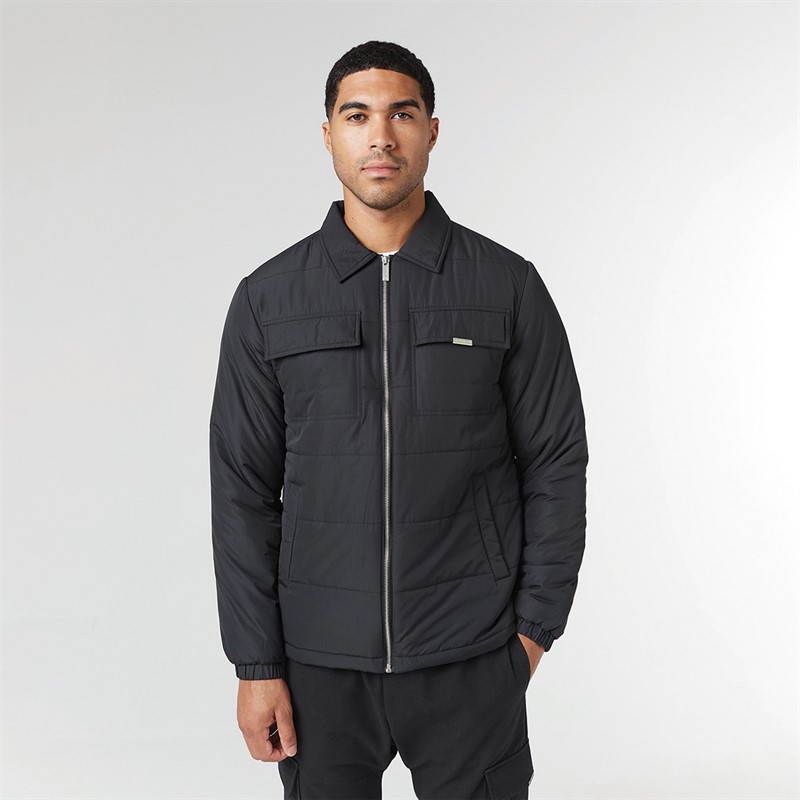 Buy Closure London Mens Hybrid Quilted Jacket Black