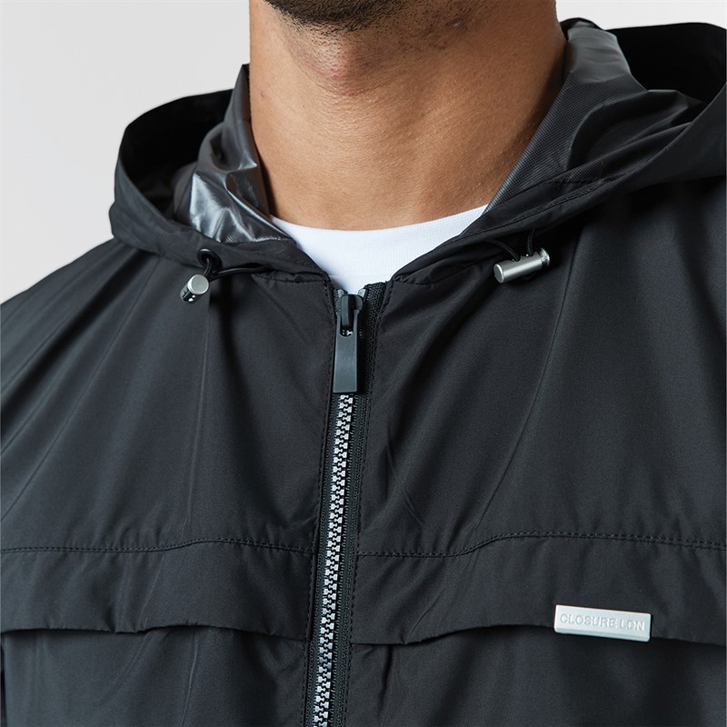 Closure London Mens Smart Windbreaker Black