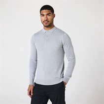 Closure London Mens Long Sleeve Polo Neck Jumper L Marl