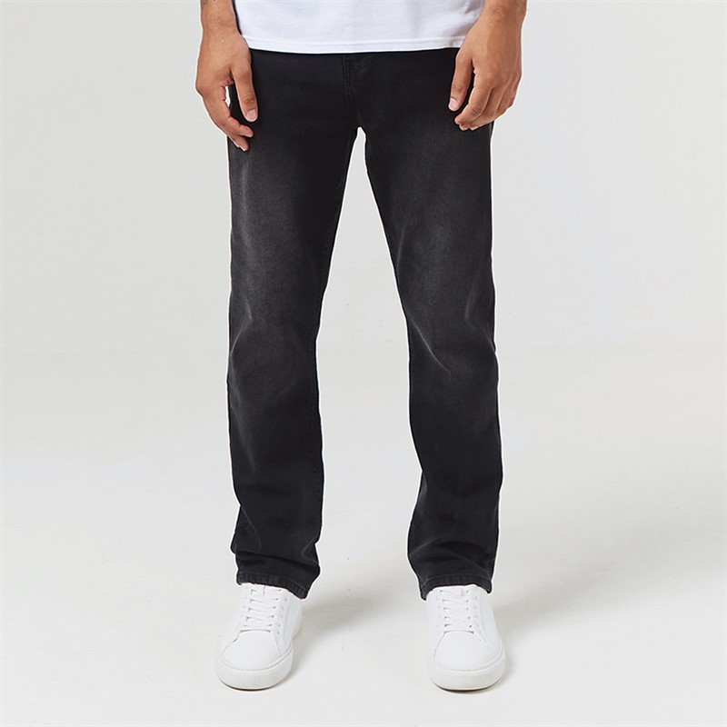 Closure London Mens Straight Fit Jeans Black