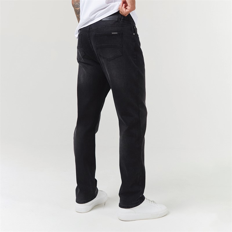 Closure London Mens Straight Fit Jeans Black