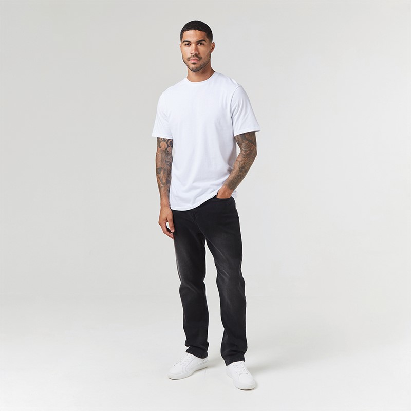 Closure London Mens Straight Fit Jeans Black