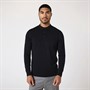Closure London Mens Long Sleeve Polo Shirt Neck Jumper Black