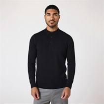 Closure London Mens Long Sleeve Polo Neck Jumper Black