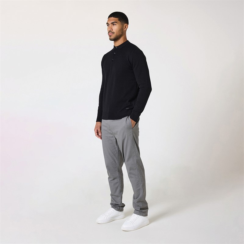 Closure London Mens Long Sleeve Polo Neck Jumper Black