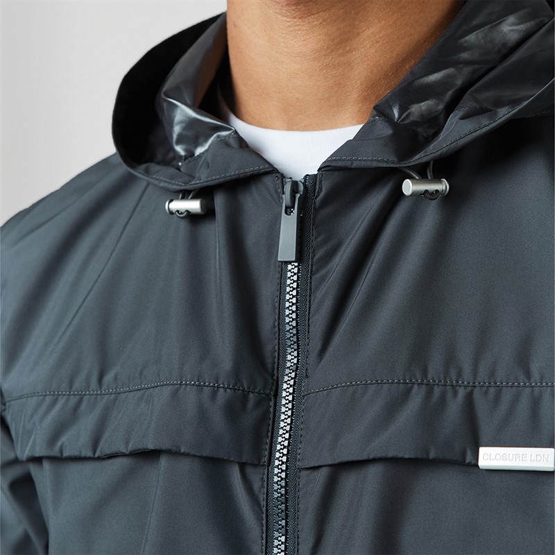 Closure London Mens Smart Windbreaker Charcoal