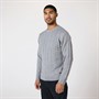 Closure London Mens Cable Knit Crew Neck Jumper G Marl