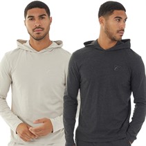 Closure London Mens Two Pack Loungewear Hoodie Sets Charcoal Marl/Stone