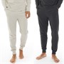 Closure London Mens Two Pack Loungewear Cuffed Joggers Charcoal Marl/Stone
