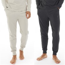 Closure London Mens Two Pack Loungewear Cuffed Joggers Charcoal Marl/Stone