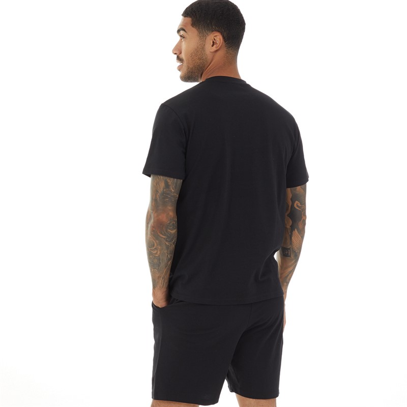 Closure London Mens T-Shirt And Shorts Loungewear Set Black