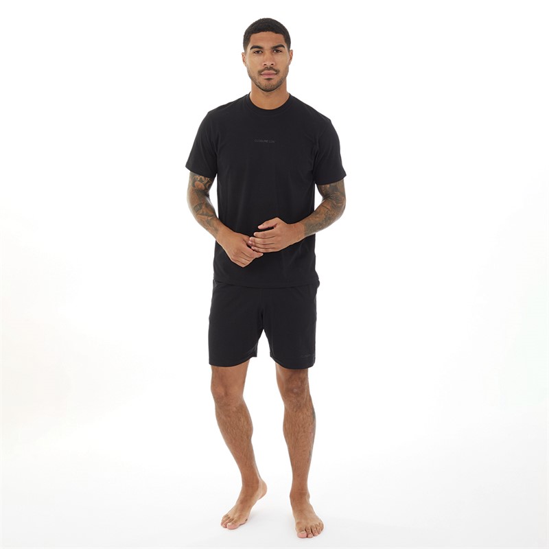 Closure London Mens T-Shirt And Shorts Loungewear Set Black