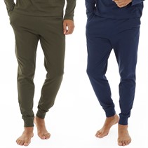 Closure London Mens Two Pack Loungewear Cuffed Joggers Navy/Khaki