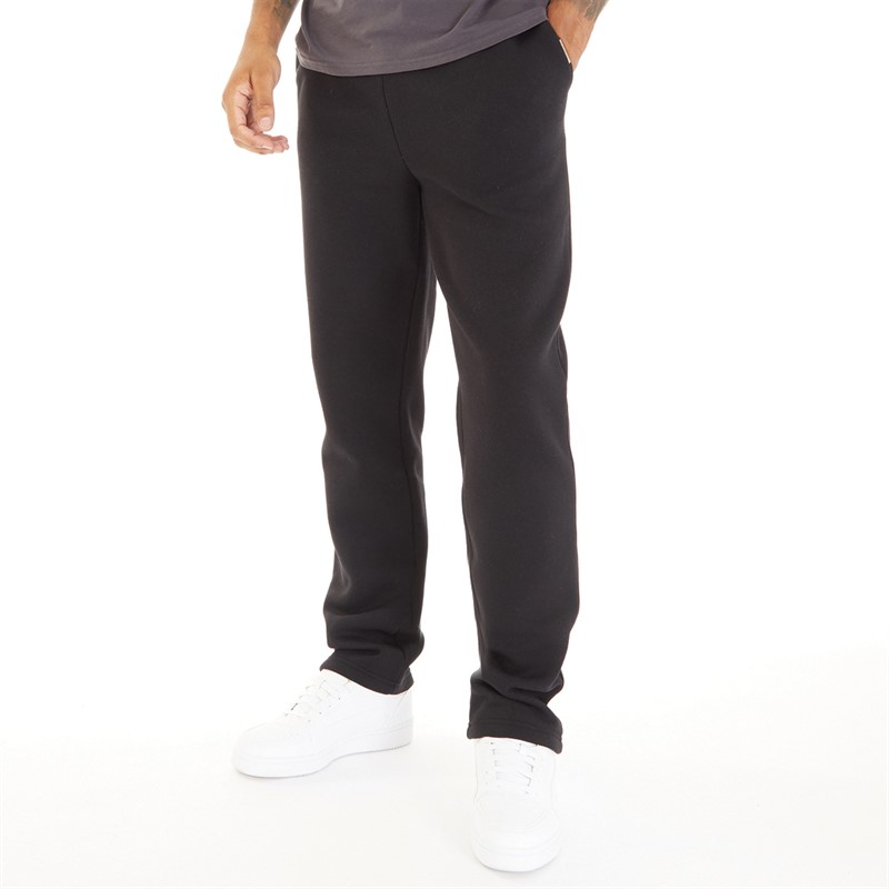 Closure London Mens Relaxed Fit Open Hem Joggers Black