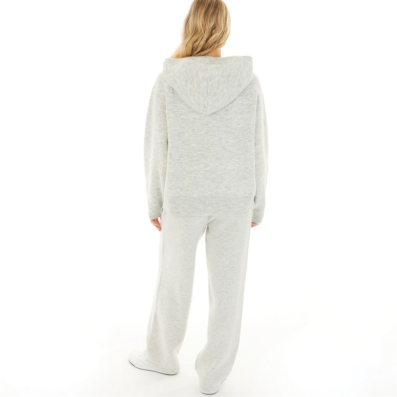 Closure London Womens Knitwear Hoodie And Pants Set Light Grey Marl