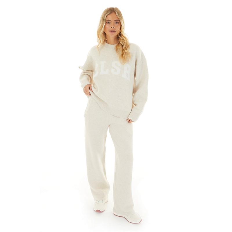 Closure London Womens Knitwear Crew And Pants Set Oatmeal Marl