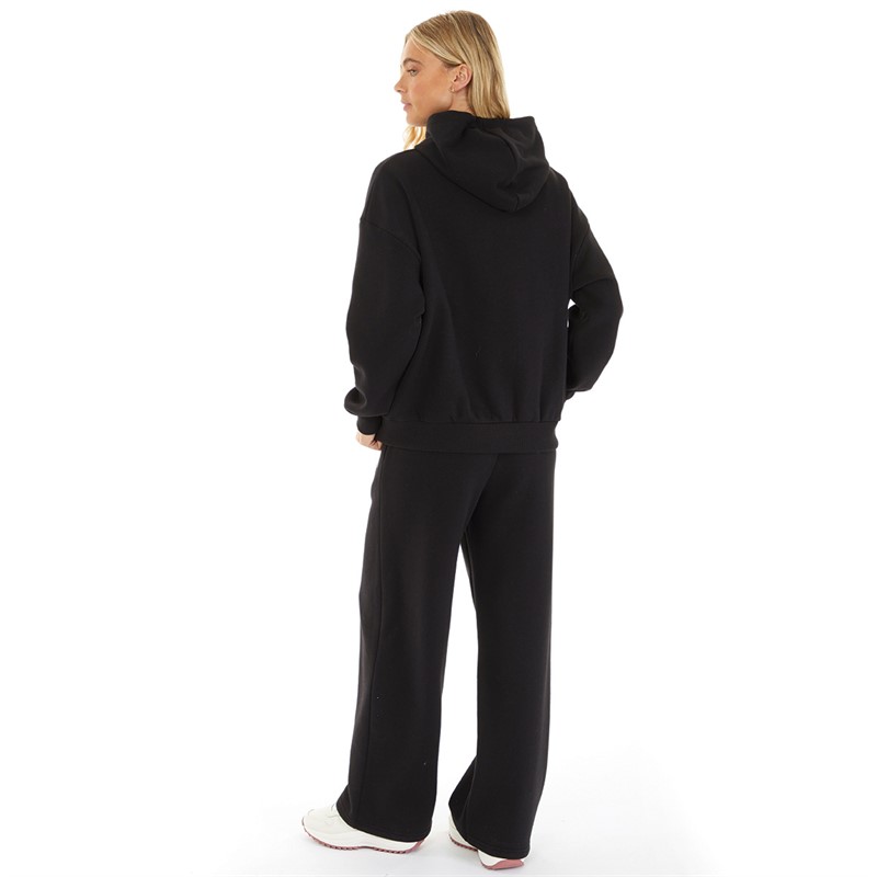 Closure London Womens Varsity Hoodie And Wide Leg Joggers Set Black