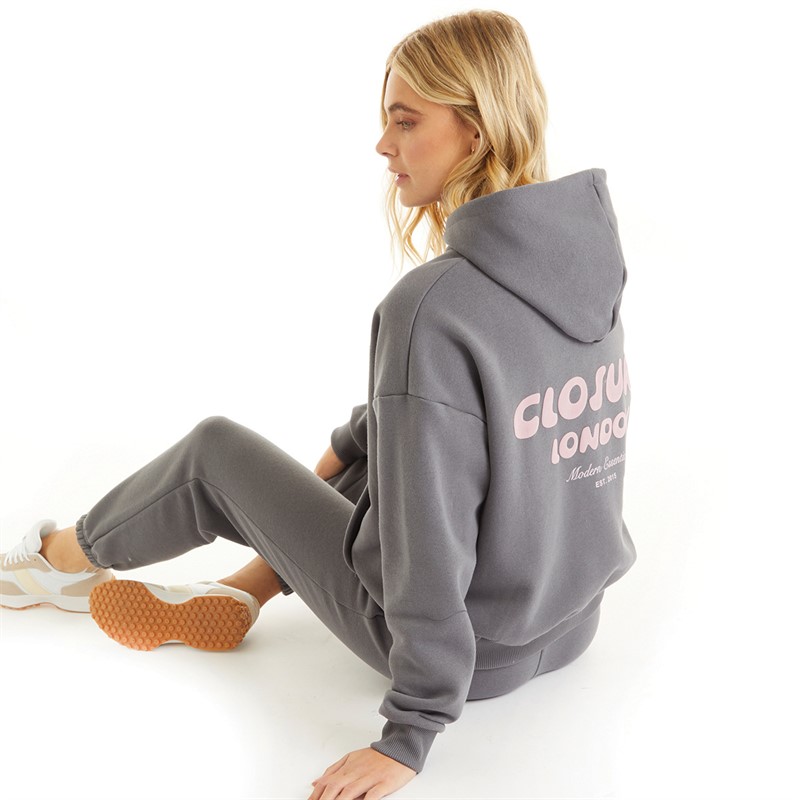 Buy Closure London Womens Bubble Back Print Tracksuit Steel Grey Dusty Mauve