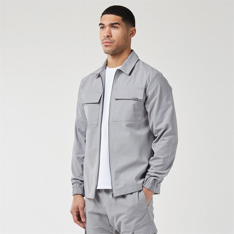 Closure London Mens Smart Utility Overshirt Ice Grey