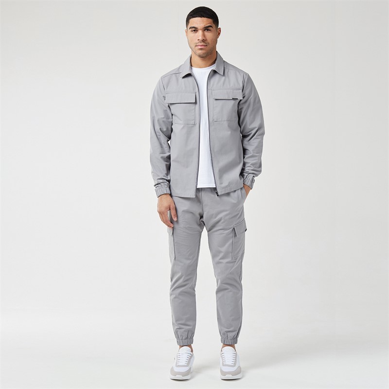 Closure London Mens Smart Utility Overshirt Ice Grey