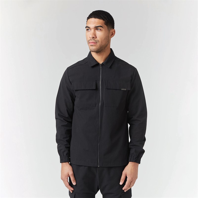 Closure London Mens Smart Utility Overshirt Black